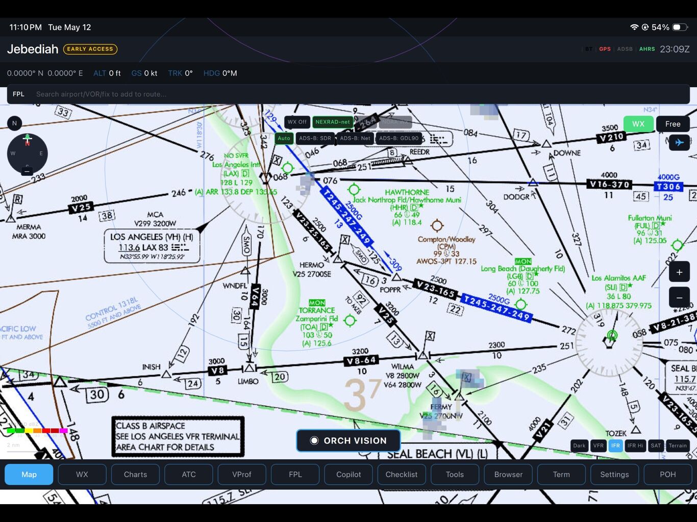 Carte IFR haute — bassin de Los Angeles